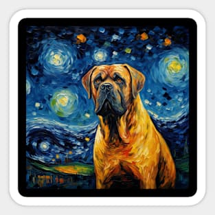 Boerboel dog painted in Van Gogh style Sticker